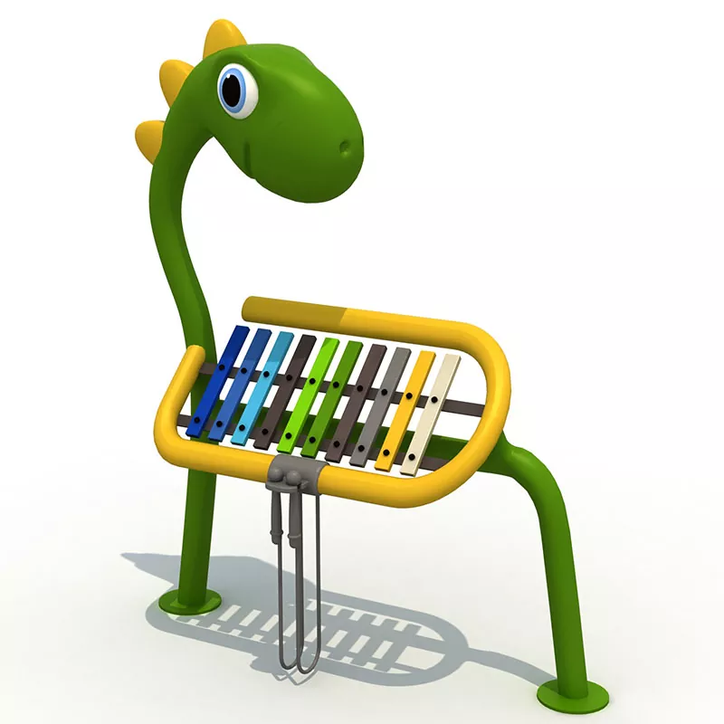 Percussão em forma de dinossauro
