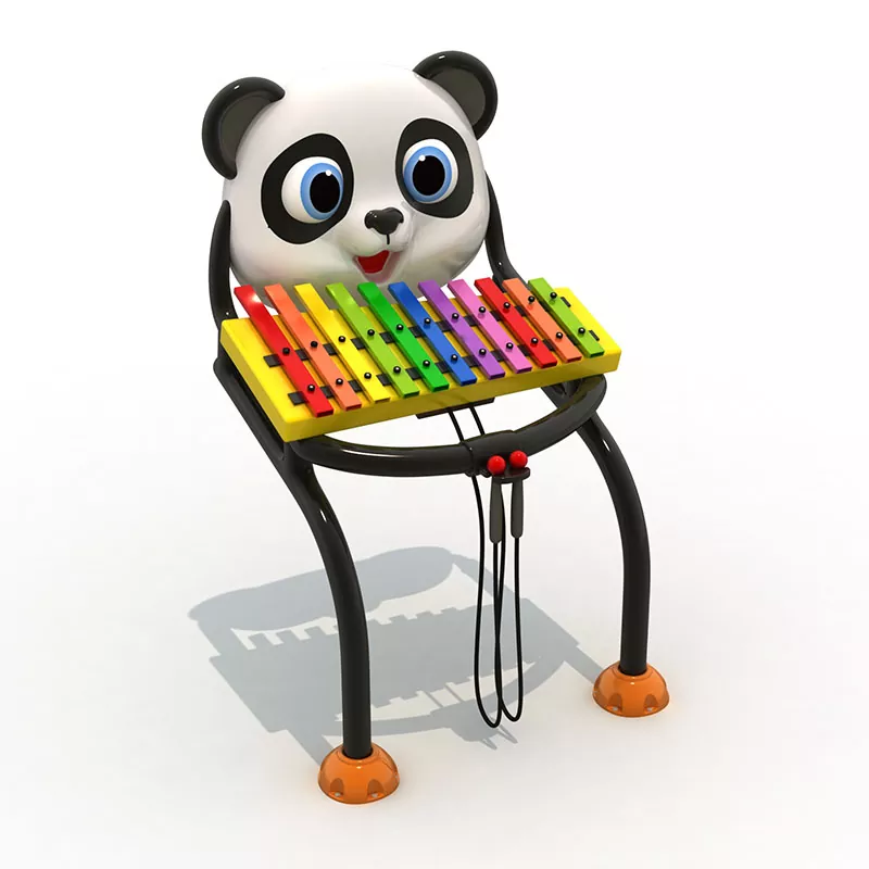 Instrumento de percussão em forma de panda